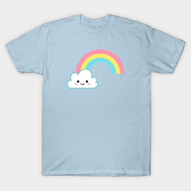 Cute Pastel Kawaii Rainbow T-Shirt by LittleBunnySunshine